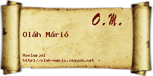 Oláh Márió névjegykártya